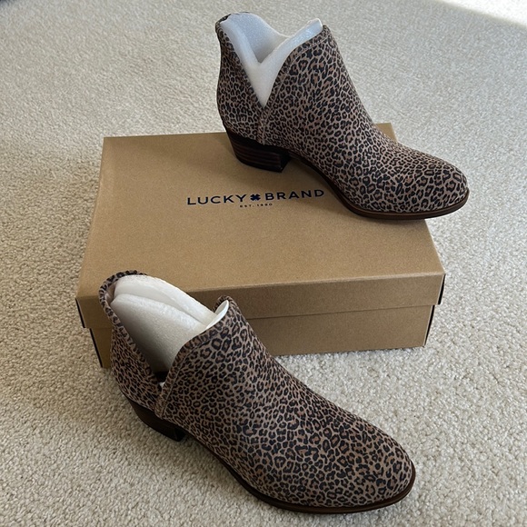 NWT Lucky Brand Bashina Leopard Ankle Boots Size 8 - Picture 3 of 9